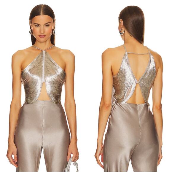 Cult Gaia Silver Crop Top - Picture 1 of 10
